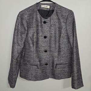 V#4 Jones Studio Size 12P Women's‎ Black and Purple Striped Jacket